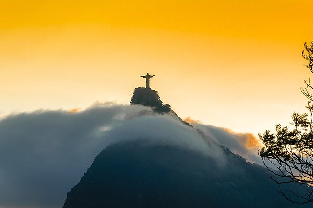 statue of Jesus Christ Christ the Redeemer in Rio de Janeiro, Brazil, craved by French sculptor Paul Landowski 