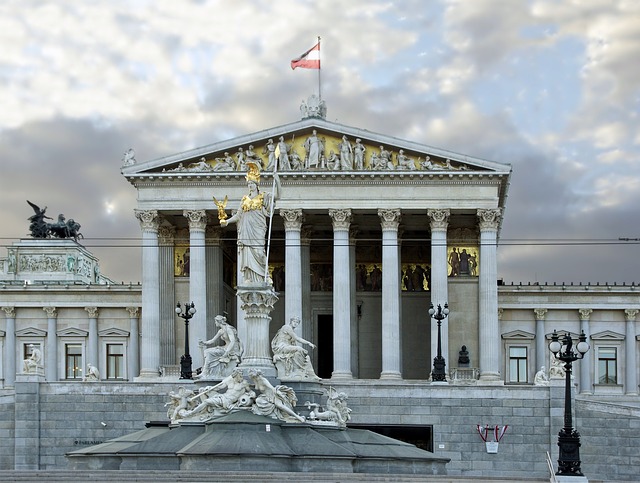 Austrian Parliament Building in Vienna, Austria