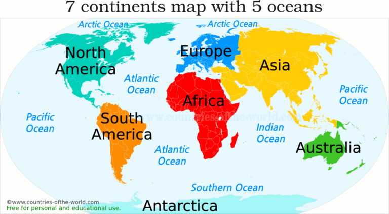 seven continents of the world - image by www.countries-ofthe-world.com